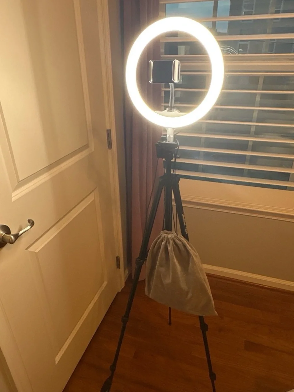 LED Ring Light with Adjustable Tripod Stand - White & Black